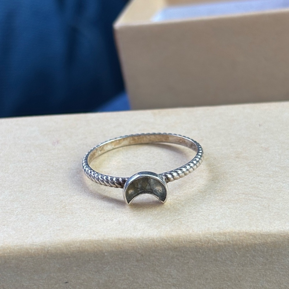 Silver Crescent Moon Ring